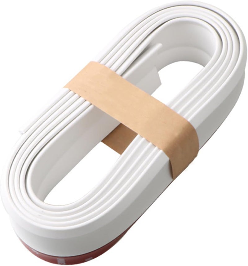 EOHMAK Car Front Bumper Protector Self-Adhesive Auto Splitter Body Spoiler Skirt Rubber Bumper Lip Trim Spoiler 2.5M/8.2ft(White) - Image 5